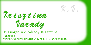 krisztina varady business card